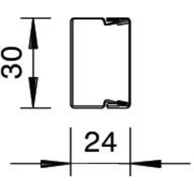 Dessin de dimensionnement d'un objet rectangulaire. Hauteur : 30, Largeur : 24. Encoches visibles en haut et en bas.
