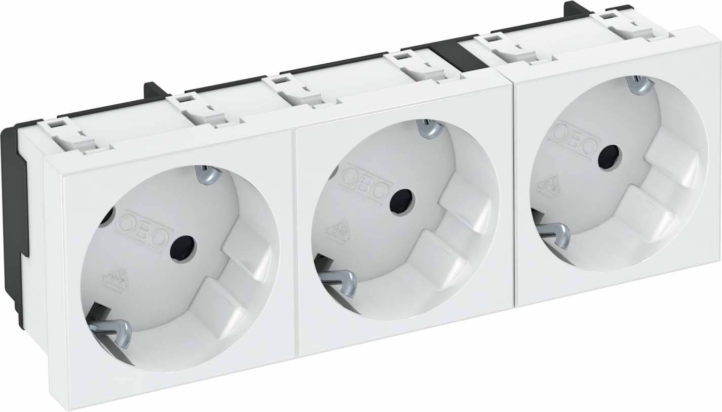 OBO Bettermann 6120 122 Insert pour appareil électrique prise (l x H x P) 135 x 45 x 42 mm 1 pc(s) blanc-0