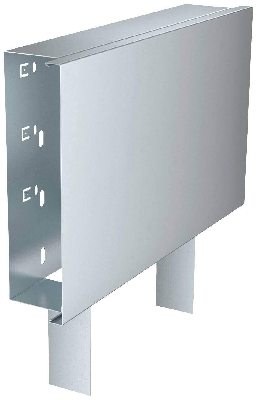 Élément de fixation métallique pour revêtements de façade, de forme de support avec une section rectangulaire.