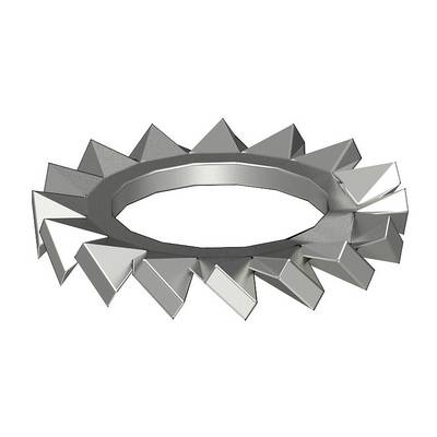 Un anneau métallique avec des pointes dentelées dirigées vers l'extérieur ; rappelant un engrenage ou une dentelure.