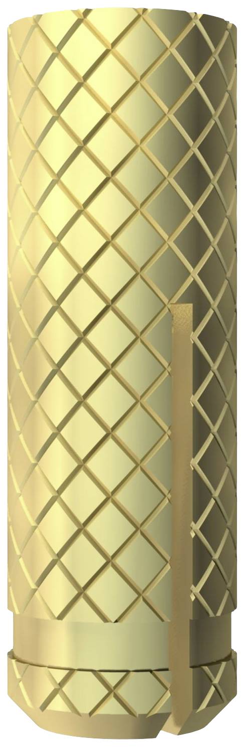 'Objet cylindrique de couleur or avec un motif en losanges ; bord lisse à droite. Probablement un élément technique ou décoratif.'