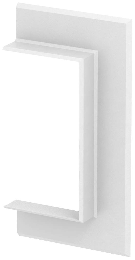 Étagère blanche moderne au design en L, orientée verticalement. Idéale pour la présentation de petits objets dans des intérieurs contemporains.