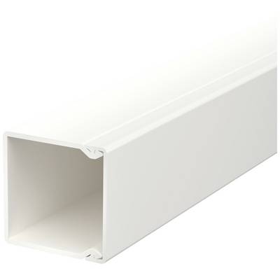 Un chenal de câbles blanc de forme carrée. Idéal pour dissimuler les câbles le long des murs ou des plafonds.