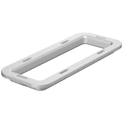 Joint d'étanchéité rectangulaire en plastique blanc à coins arrondis, potentiellement destiné à des applications industrielles ou mécaniques.