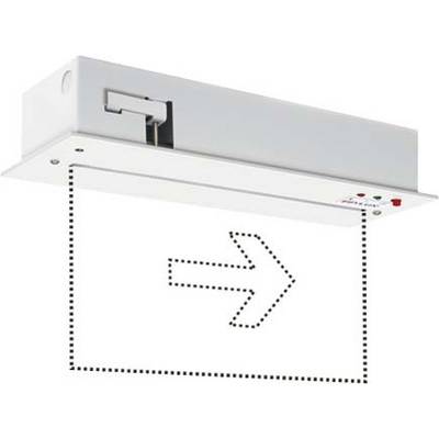 Ferme-porte automatique avec flèche pointant vers la droite. Indique le sens de fermeture.