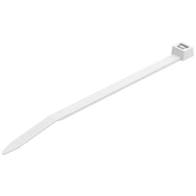 L'image montre un collier de serrage blanc utilisé pour fixer ou organiser des câbles.