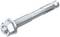 Boulon d'ancrage métallique avec écrou et filetage, adapté pour la fixation de charges lourdes dans le béton et la maçonnerie.