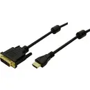Câble adaptateur LogiLink HDMI / DVI Fiche mâle HDMI-A, Fiche mâle DVI-D 18+1 pôles 3.00 m noir CH0013 Câble HDMI