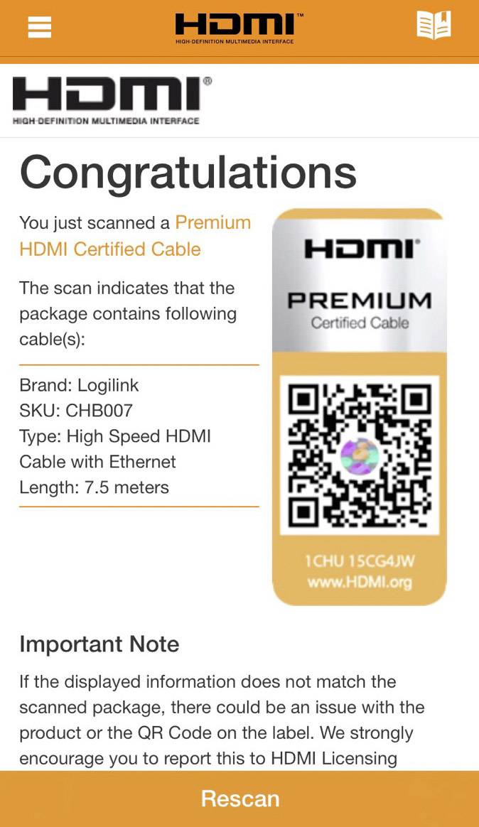 LogiLink HDMI Câble de raccordement Fiche mâle HDMI-A, Fiche mâle HDMI-A 7.50 m noir CHB007 4K UHD Câble HDMI-4