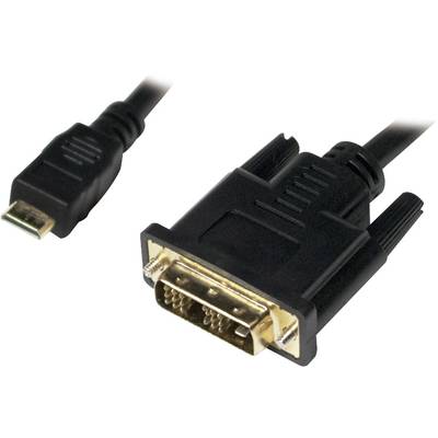 Câble adaptateur LogiLink HDMI / DVI Fiche mâle HDMI-Mini-C, Fiche mâle DVI-D 18+1 pôles 1.00 m noir CHM002  Câble HDMI