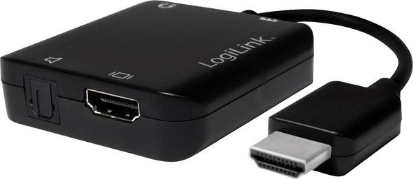 LogiLink CV0106 HDMI Adaptateur [1x HDMI mâle - 1x HDMI femelle, Toslink femelle (ODT)] noir  0.1 m