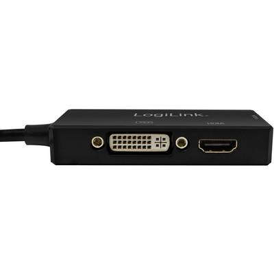 Adaptateur noir de LogiLink avec ports DVI et HDMI. Idéal pour connecter des ordinateurs à des moniteurs ou des projecteurs.