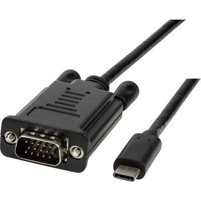 Câble adaptateur LogiLink USB-C® / VGA USB-C® mâle, Fiche mâle VGA 15 pôles 1.80 m noir UA0333  Câble d'afficheur USB-C®