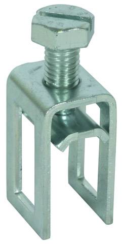 Un boulon métallique galvanisé avec vis, utilisé pour des fixations industrielles.