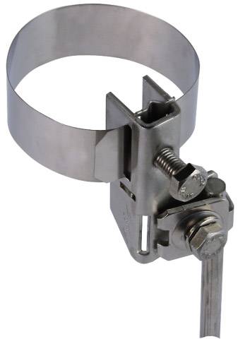 Collier de serrage métallique à vis, adapté pour la fixation de tuyaux, de flexibles ou de câbles.