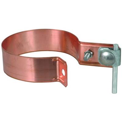 Un support de tuyau en cuivre avec une vis et un boulon pour la fixation sur un tube.