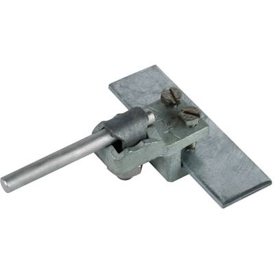 Une pièce métallique composée d'un bras mobile et d'une plaque de fixation. Elle fait partie d'un mécanisme de stabilisation ou de connexion.