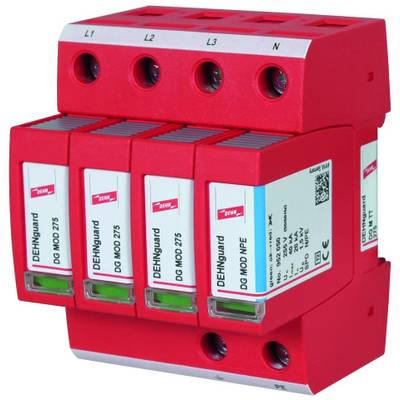 Dispositif de protection contre les surtensions DEHNguard rouge avec plusieurs modules enfichables pour sécuriser les systèmes électroniques contre les surtensions.