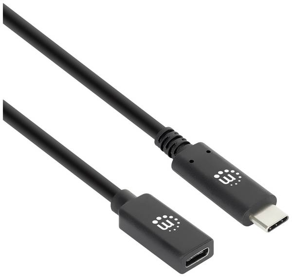 Manhattan Câble USB  USB 3.2 Gen2 USB-C® mâle, USB-C® femelle 0.50 m noir  355230