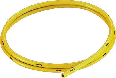 Tuyau jaune en forme de cercle portant l'inscription 'Festo', adapté aux applications pneumatiques.