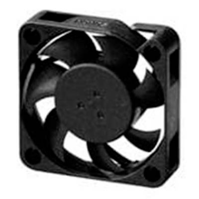 Un ventilateur d'ordinateur noir, carré, à quatre pales, utilisé pour refroidir des appareils électroniques.