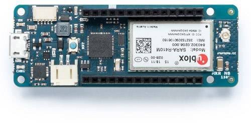 Circuit électronique avec microcontrôleur, port USB et divers composants électroniques ; adapté aux projets IoT.