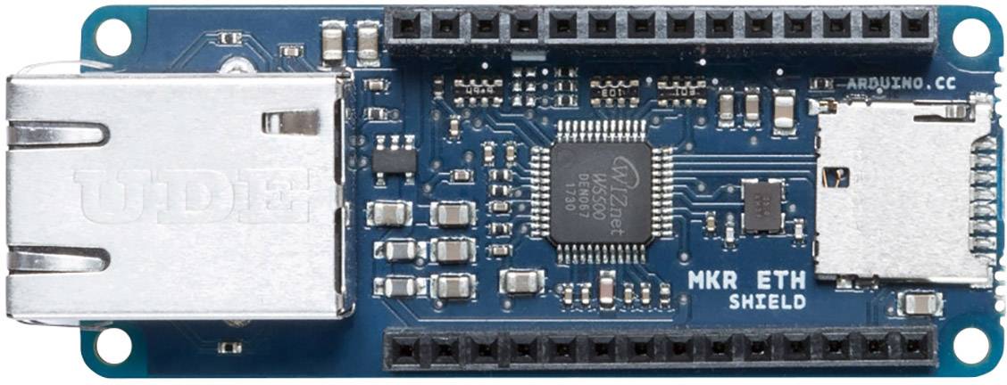 Bouclier Arduino MKR ETH, un module d'extension pour les connexions Internet via Ethernet pour les cartes MKR. Contient des microcontrôleurs et un port Ethernet.