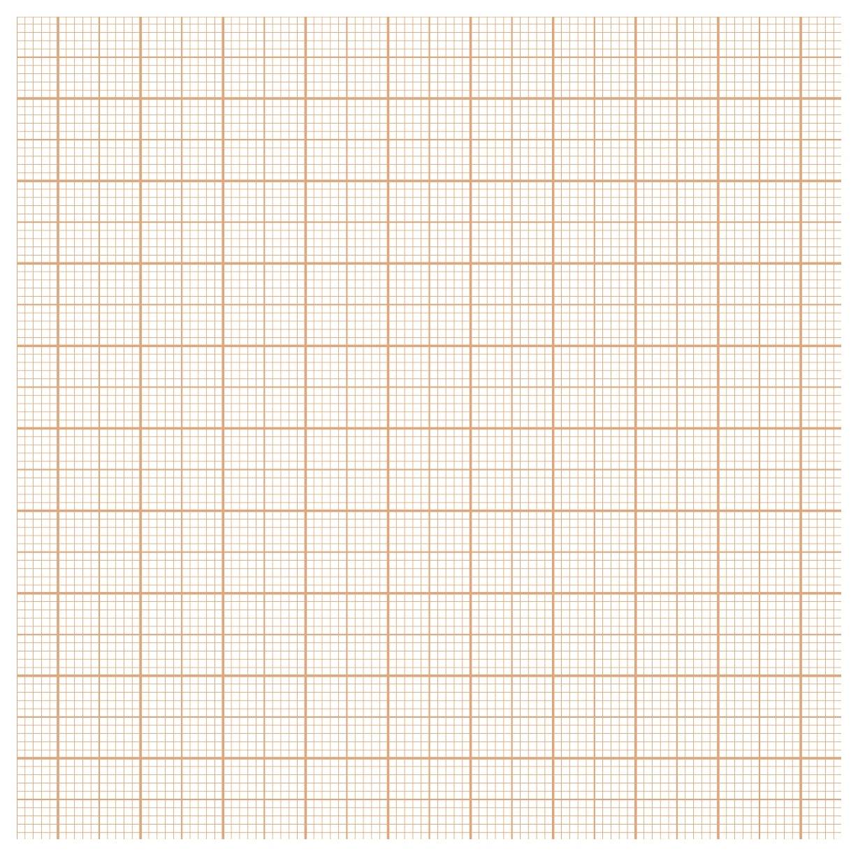 Papier millimétré vierge avec une grille carrée orange clair et des lignes de grille principales plus foncées sur fond blanc.