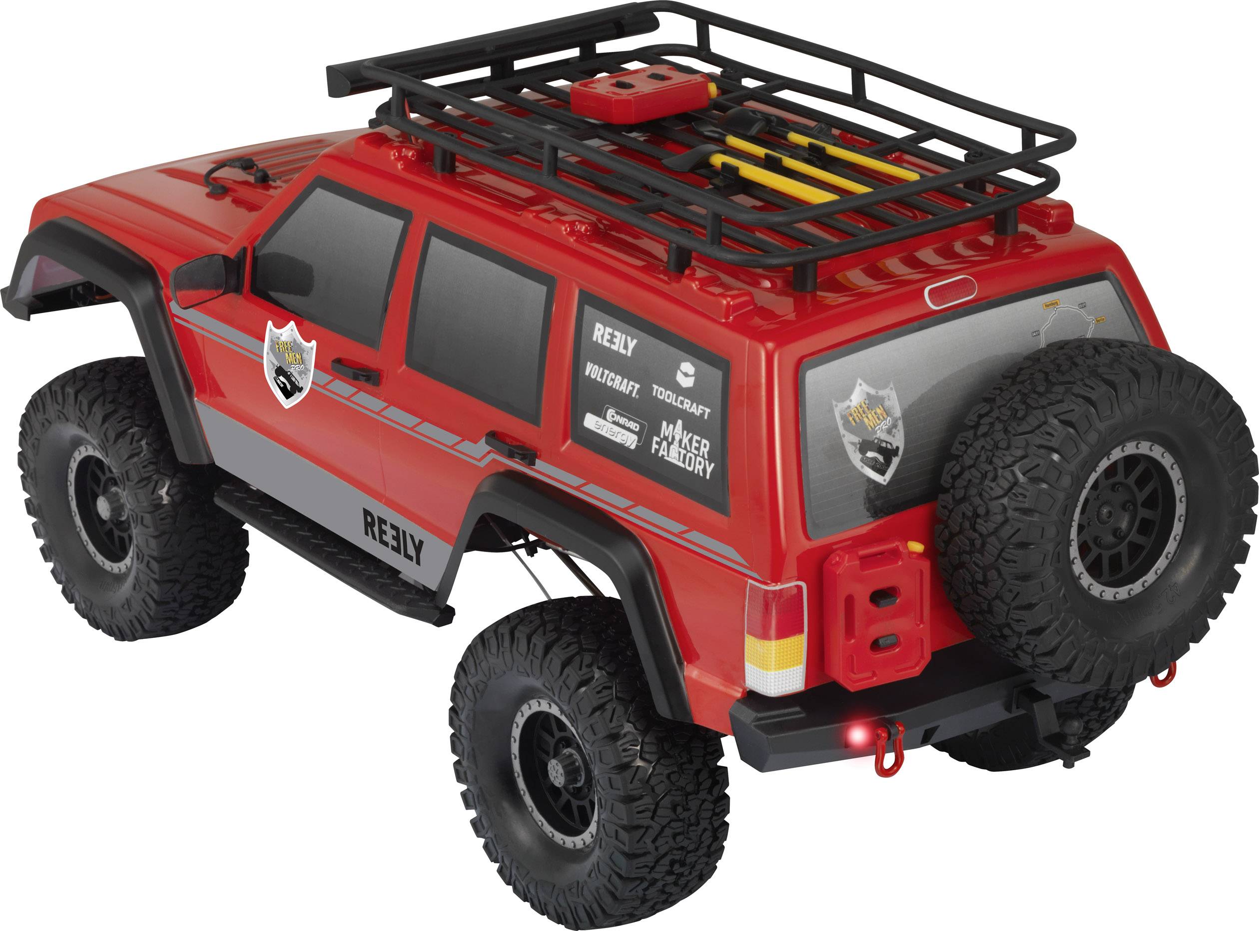 Reely Free Men Pro brushed 1:10 Auto RC électrique Crawler 4 roues motrices (4WD) 100% RtR 2,4 GHz avec accu, chargeur e-4