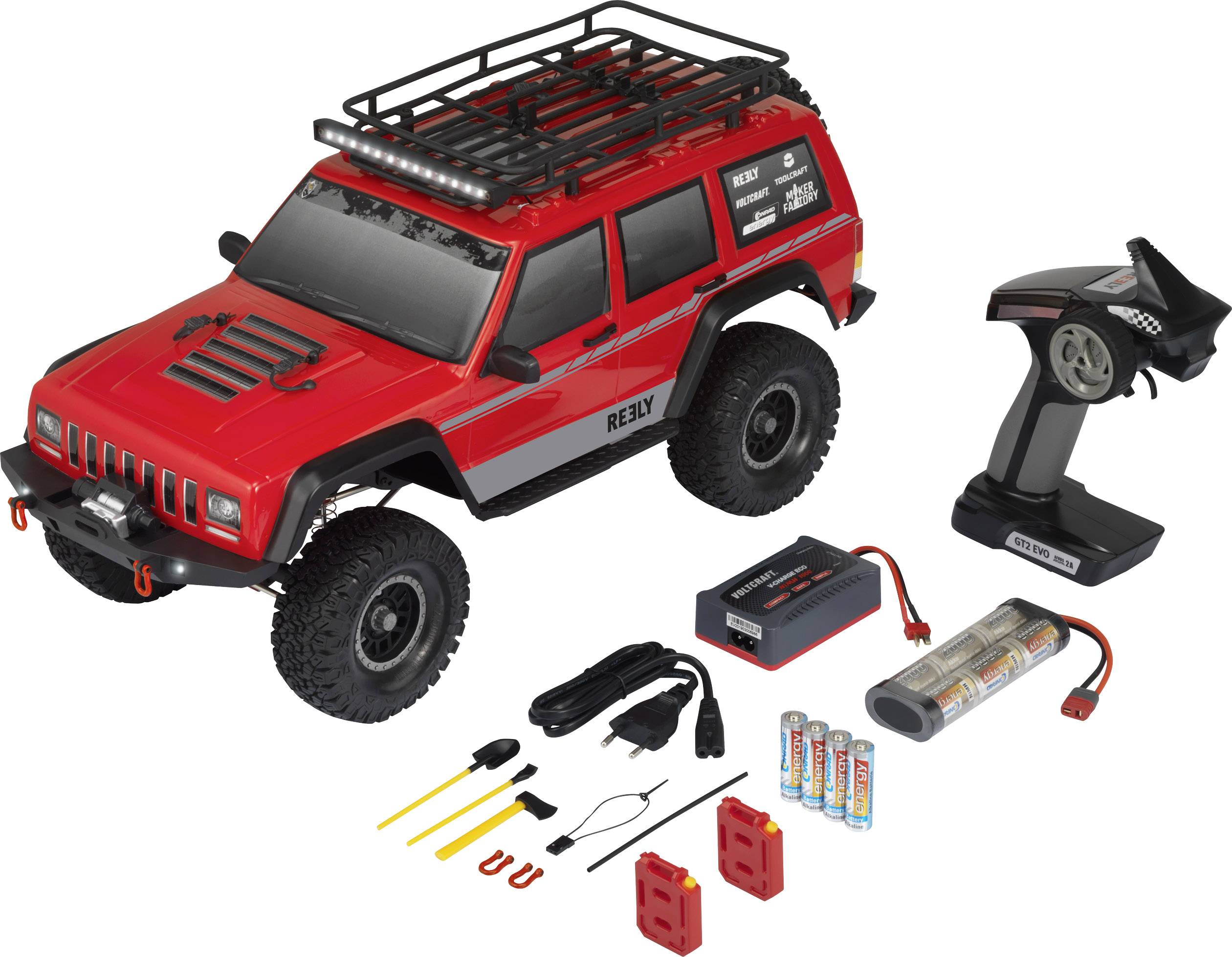 Reely Free Men Pro brushed 1:10 Auto RC électrique Crawler 4 roues motrices (4WD) 100% RtR 2,4 GHz avec accu, chargeur e-1