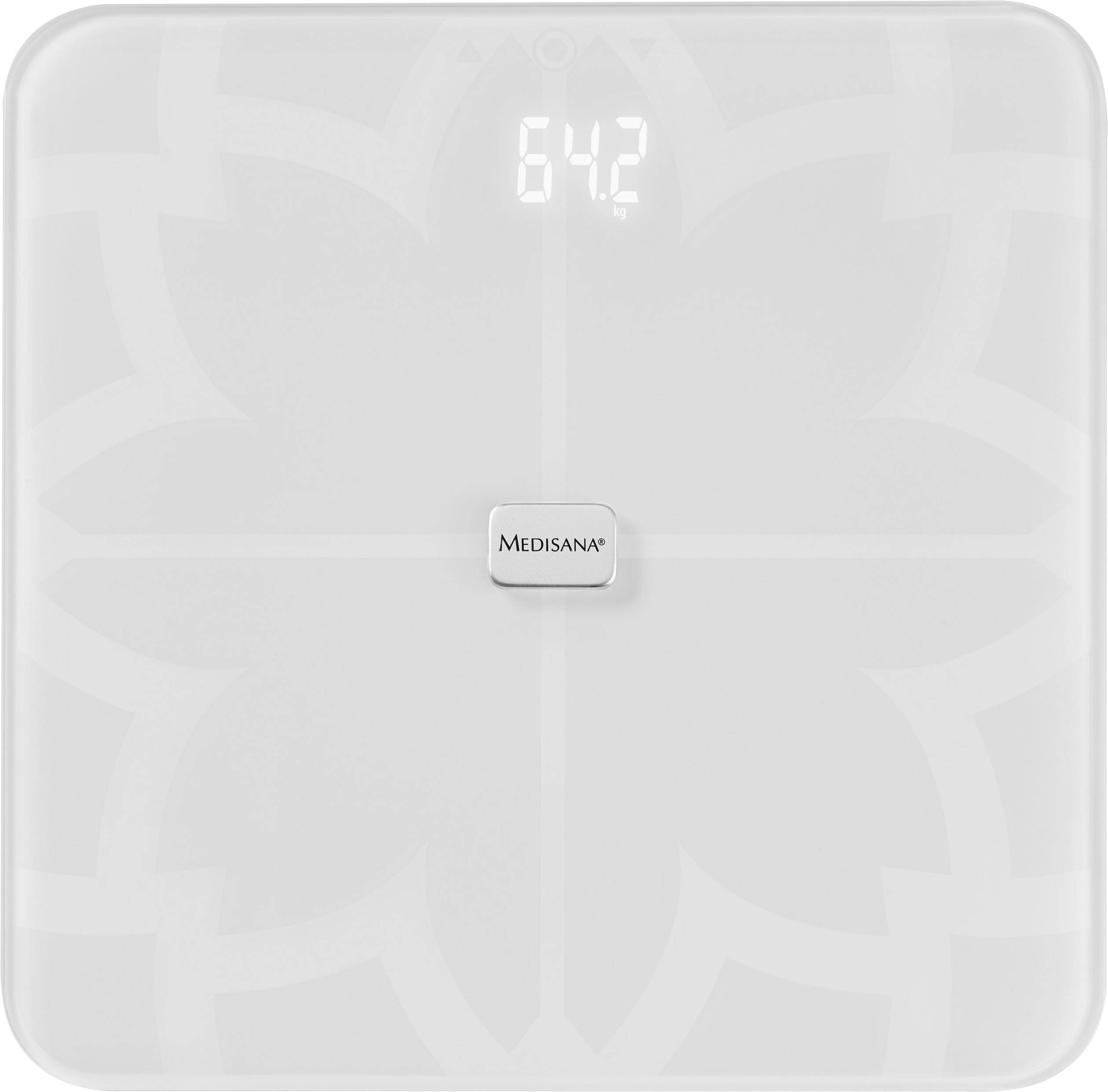 Medisana BS 450 ws Balance d'analyse corporelle Plage de pesée (max.)=180 kg blanc avec Bluetooth, capteurs ITO