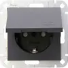 Kopp simple Insert Prise 2P+T avec clapet HK 07 anthracite 940115001 1 pc(s)