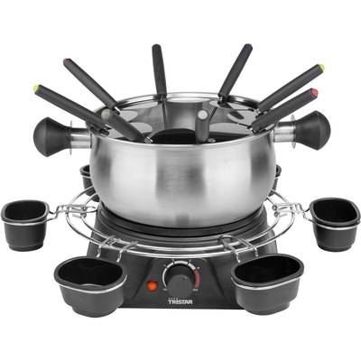 Tristar FO-1109 Appareil à fondue 1400 W 8 fourchettes à fondue noir, acier inoxydable