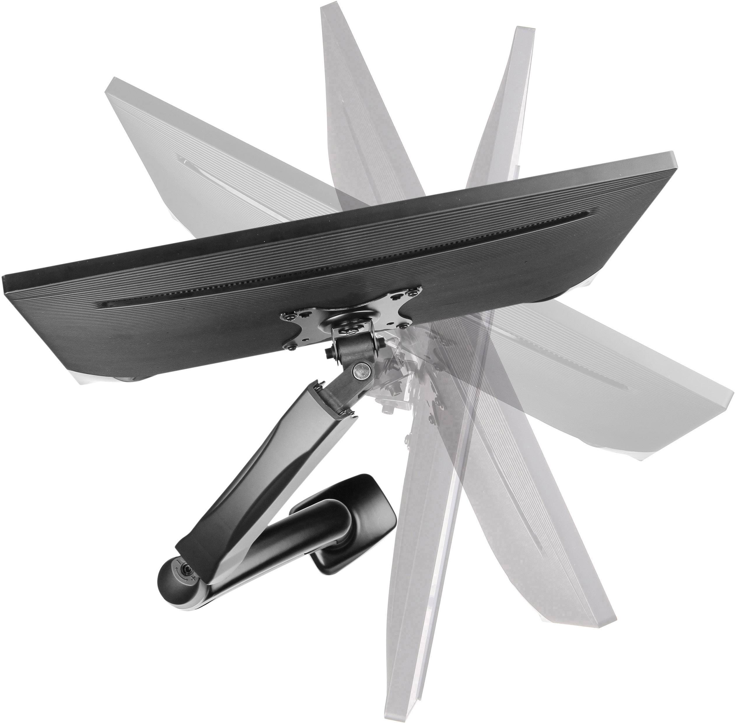 Un bras de moniteur avec un écran pivotant et inclinable qui permet une flexibilité dans le positionnement d'un moniteur.