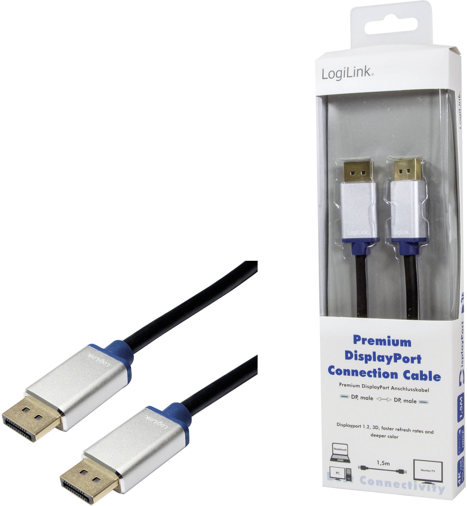 Câble de raccordement LogiLink BDPM15 [1x DisplayPort mâle - 1x DisplayPort mâle] 1.50 m noir-2