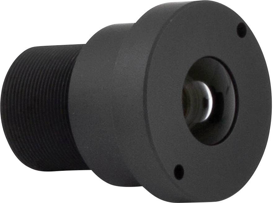 Objectif noir à grand angle, forme cylindrique, adapté aux caméras ou aux capteurs.