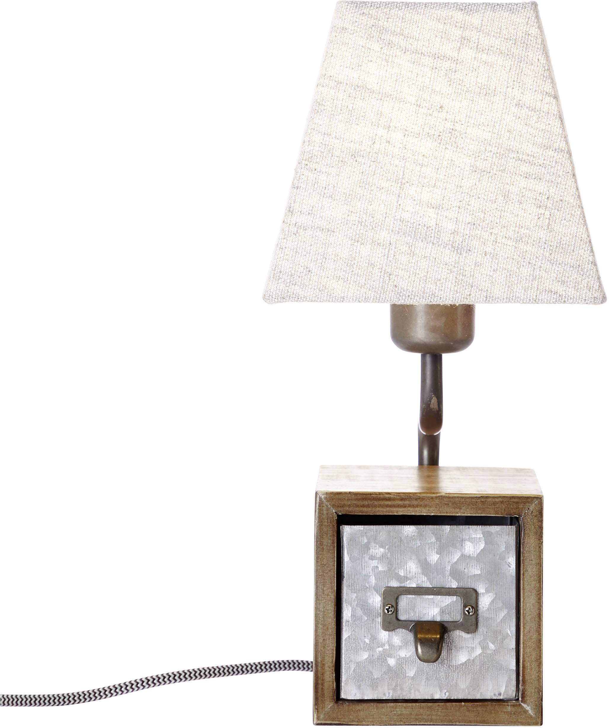 Brilliant Casket 99023/43 Lampe de table LED E27 25 W zinc antique, beige