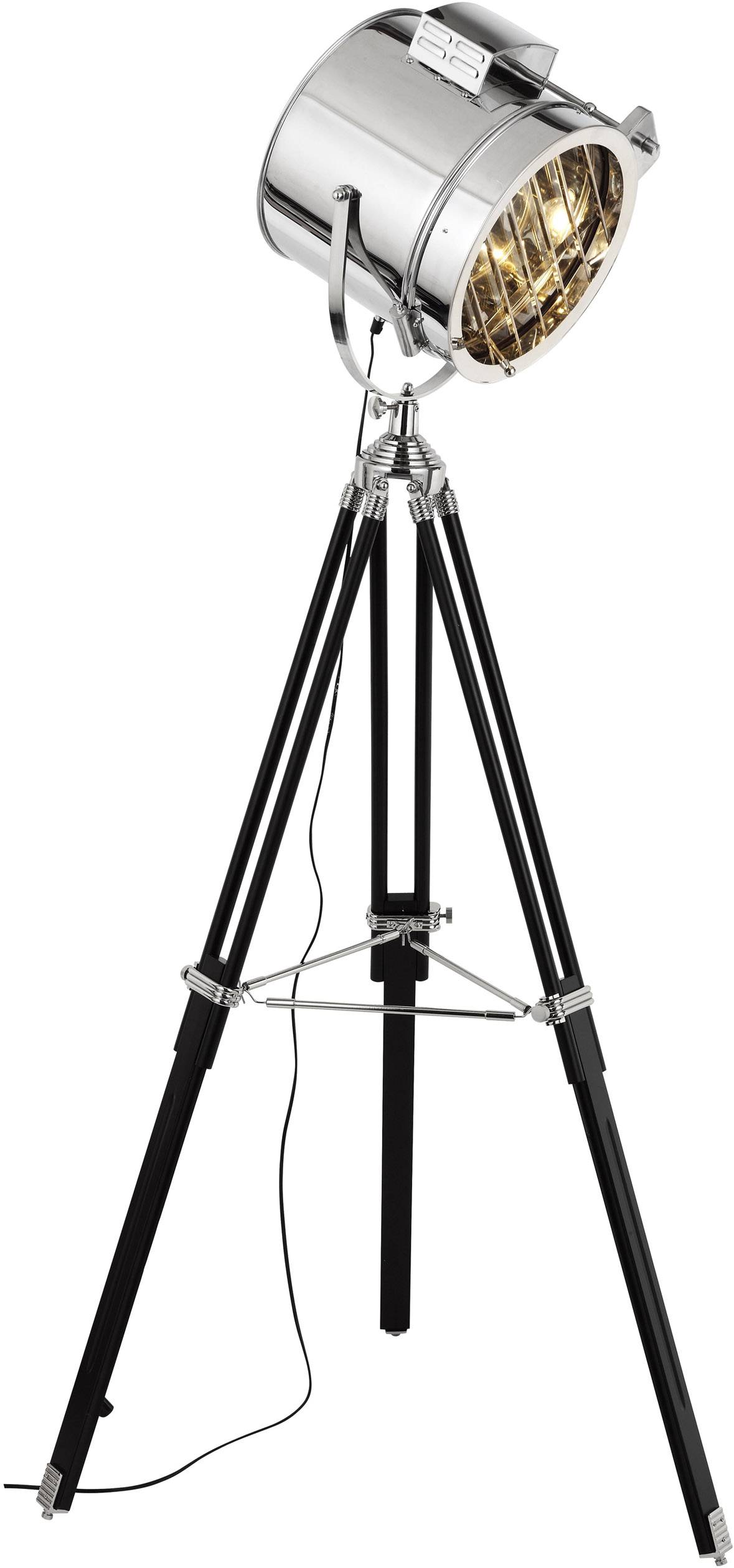 Brilliant Cine HK13018S70 Lampe sur pied LED E27 60 W noir, chrome
