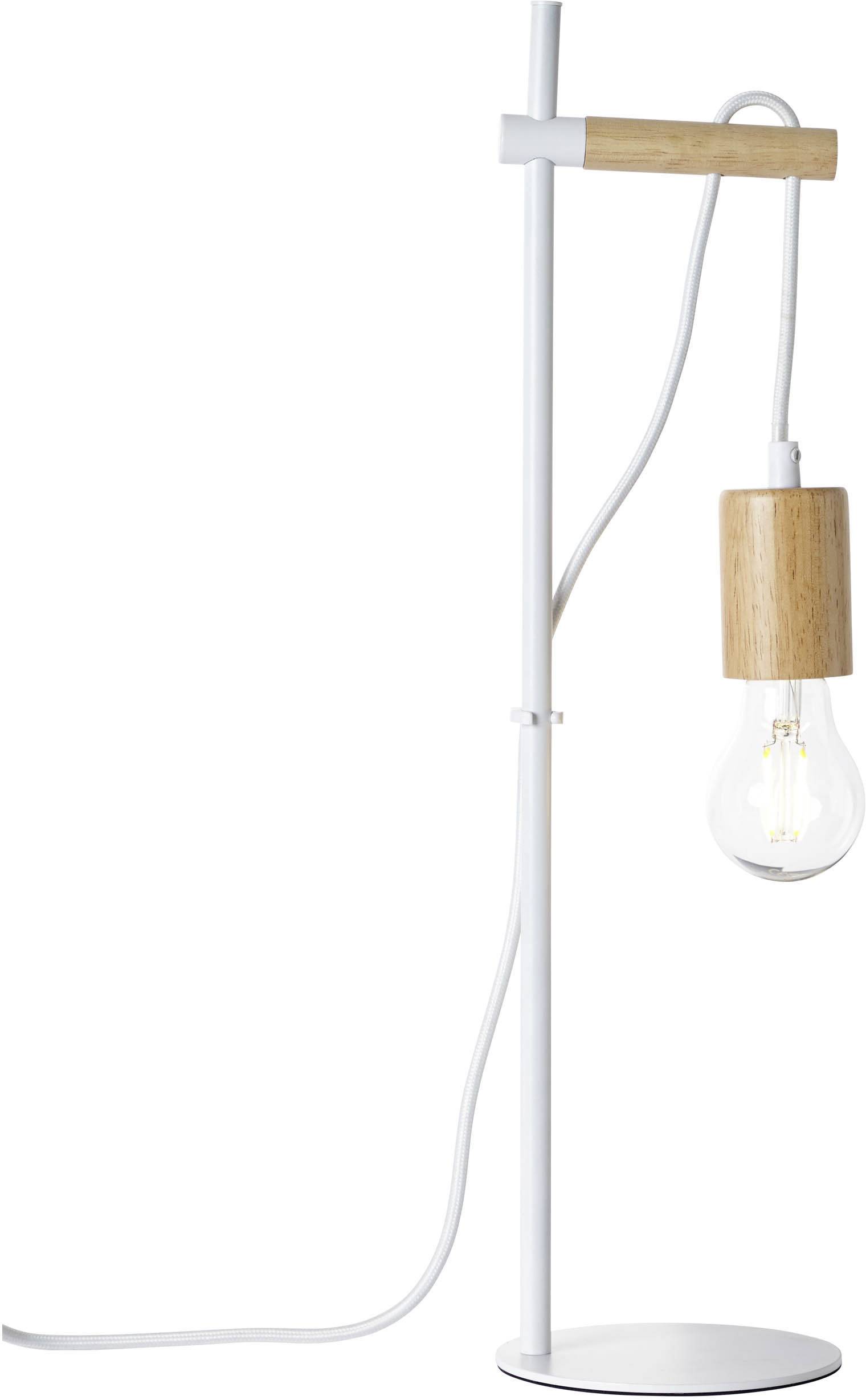Brilliant Bolight 96850/75 Lampe de table LED E27 40 W blanc, bois (clair)