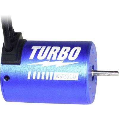 Moteur électrique bleu avec l'inscription 'TURBO' et 'KV2500', adapté pour la modélisation.