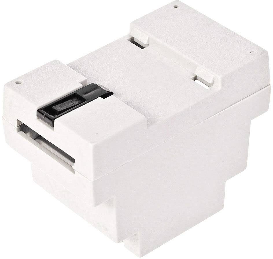 Module en plastique blanc avec un curseur noir sur le dessus, probablement un connecteur ou un composant électrique.