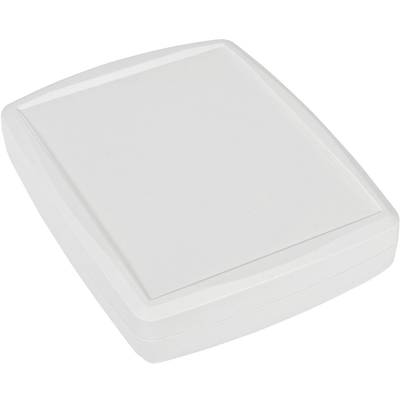 Un boîtier blanc rectangulaire aux coins arrondis. Sobre et dépourvu de toute marque ou inscription visible.