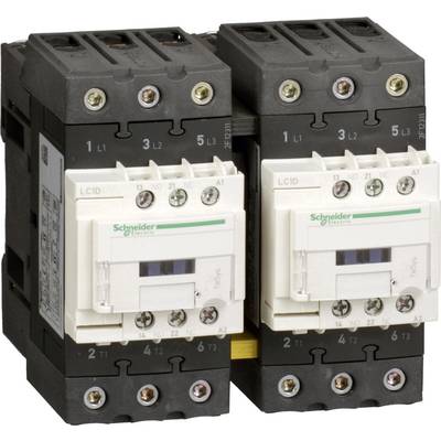 Deux contacteurs électriques noir et blanc montés côte à côte. Ils sont conçus pour commander des appareils à fort courant.
