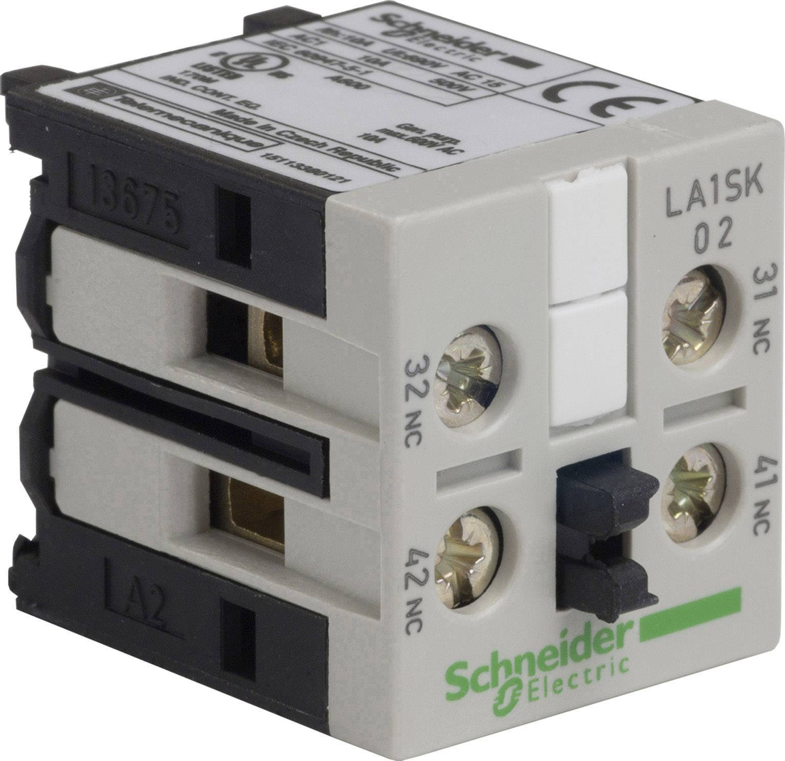 Contacteur de Schneider Electric, modèle LA1SK02, avec quatre bornes de connexion, utilisé pour l'extension des circuits de courant principal.