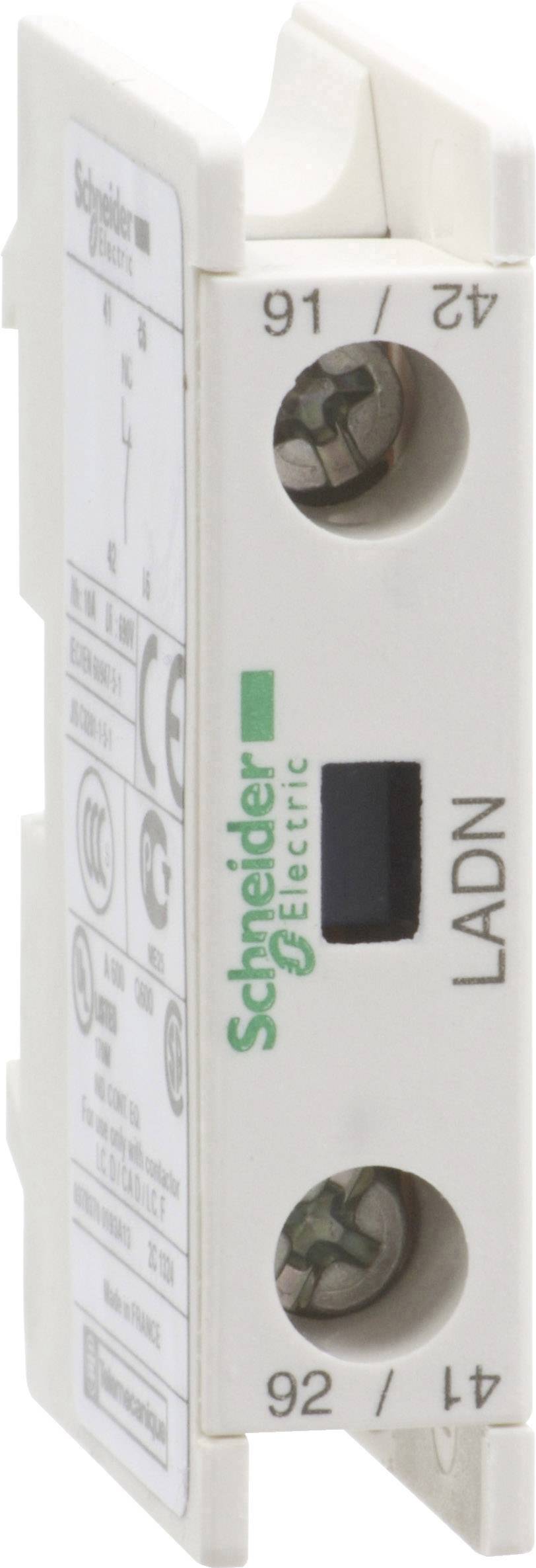 Disjoncteur de Schneider Electric avec l'identification de modèle 'LADN', représenté de profil. Les marquages et symboles sont visibles.
