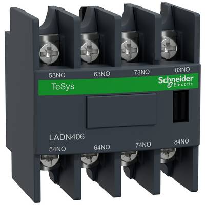 'Schneider Electric TeSys L+ bloc de contacts avec 4 contacts NO et 2 contacts NC, adapté aux applications de commande. Modèle LADN406.'