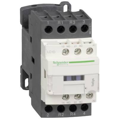 Un contacteur électrique de Schneider Electric avec plusieurs bornes de connexion, modèle LC1D. Adapté aux applications de commande.
