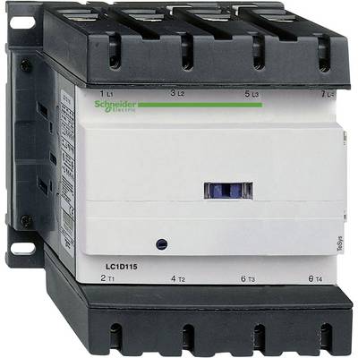 Contacteur industriel Schneider Electric, modèle LC1D115. Utilisé pour le contrôle de circuit, reconnu pour ses performances fiables et sa durabilité.