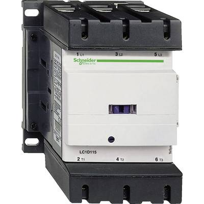 Sur l'image figure un contacteur de puissance blanc de Schneider Electric, modèle LC1D115, adapté pour le pilotage de charges électriques.