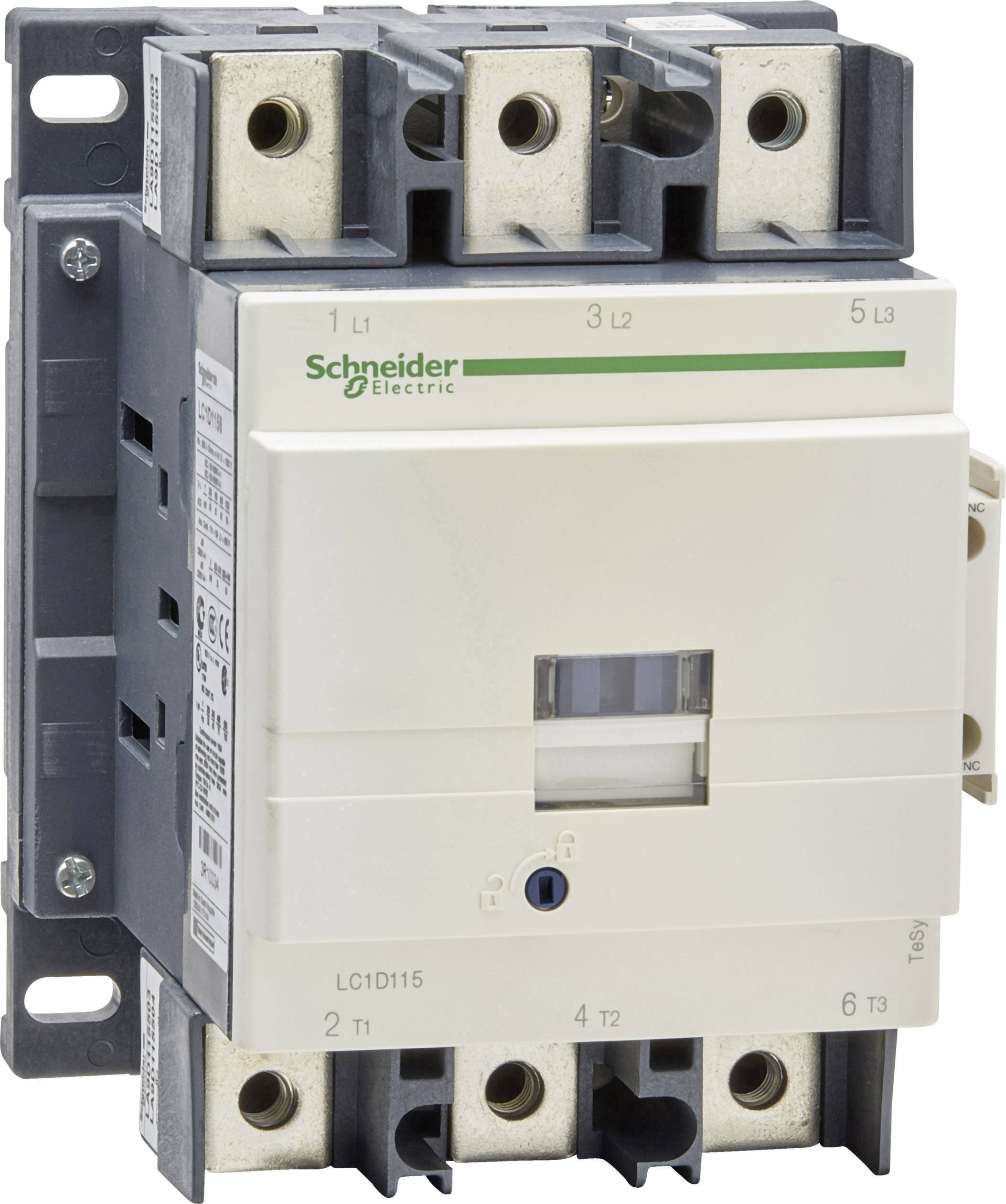 Contacteur de Schneider Electric, modèle LC1D115. Conçu pour les commandes électriques et les circuits, reconnu pour sa fiabilité.